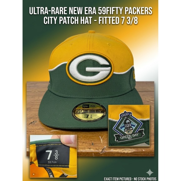 New Era Other - New Era 59FIFTY Green Bay Packers City Cluster Patch Hat Fitted 7 3/8 Two Tone‎